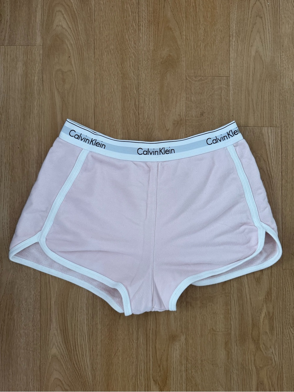 Calvin Klein Light Pink Athletic Lounge Shorts with White Trim